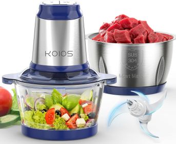 KOIOS 500W Powerful Electric Food Processor with 8 Cup Stainless Steel & Glass Bowls KOIOS 500W Powerful Electric Food Processor with 8 Cup Stainless Steel & Glass Bowls